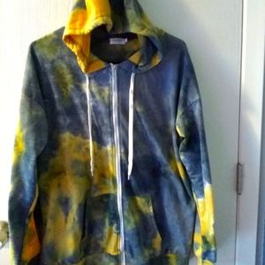 Tie dye polyester hoodie.
